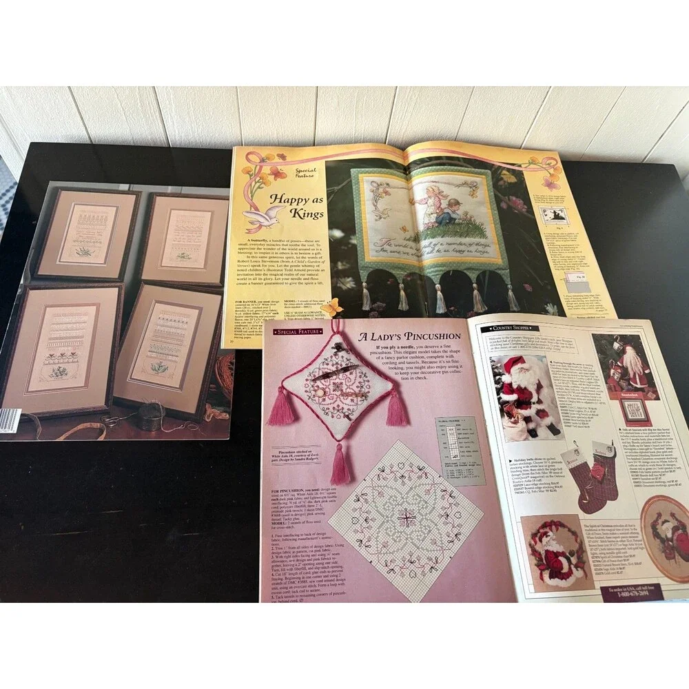 Vintage 1990s Cross Stitch Pattern Booklets Magazines Lot of 18 Needlework